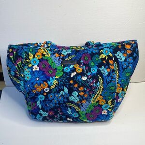 Vera Bradley Midnight Blues Floral Quilted Tote